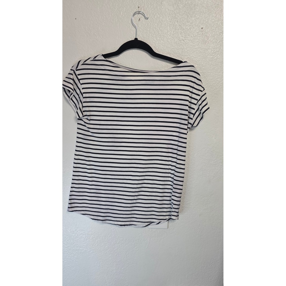 Boden Striped Short Sleeve Tee Womens Size 4 Navy White Excellent